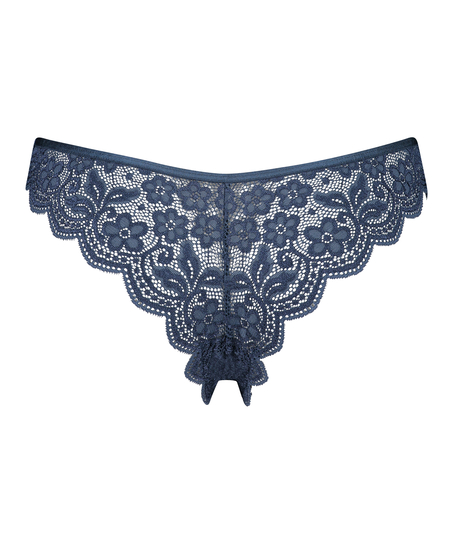 High Leg Brazilian Lace, Blau