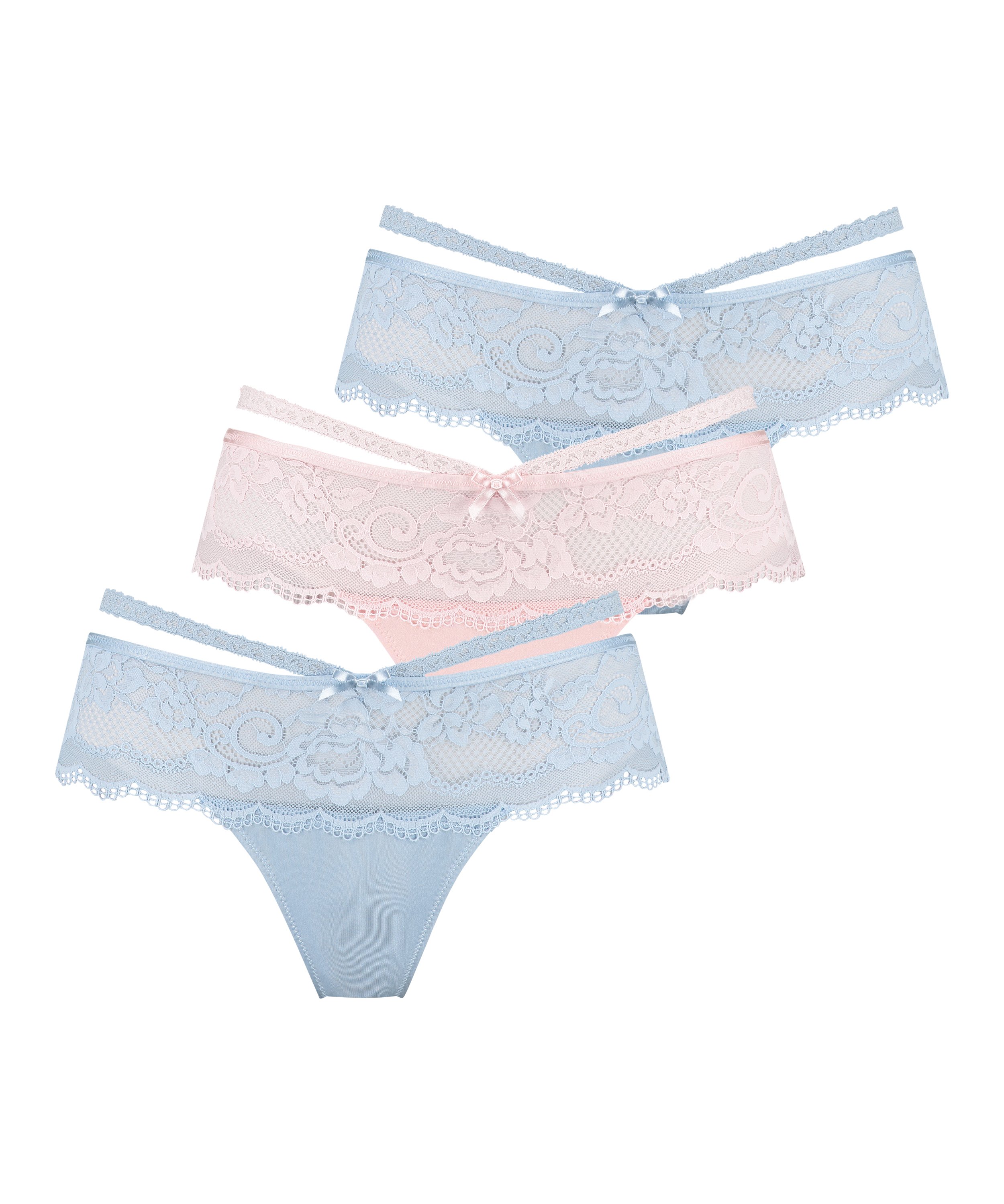 Ensemble de 3 boxers strings Quinn, Bleu, main