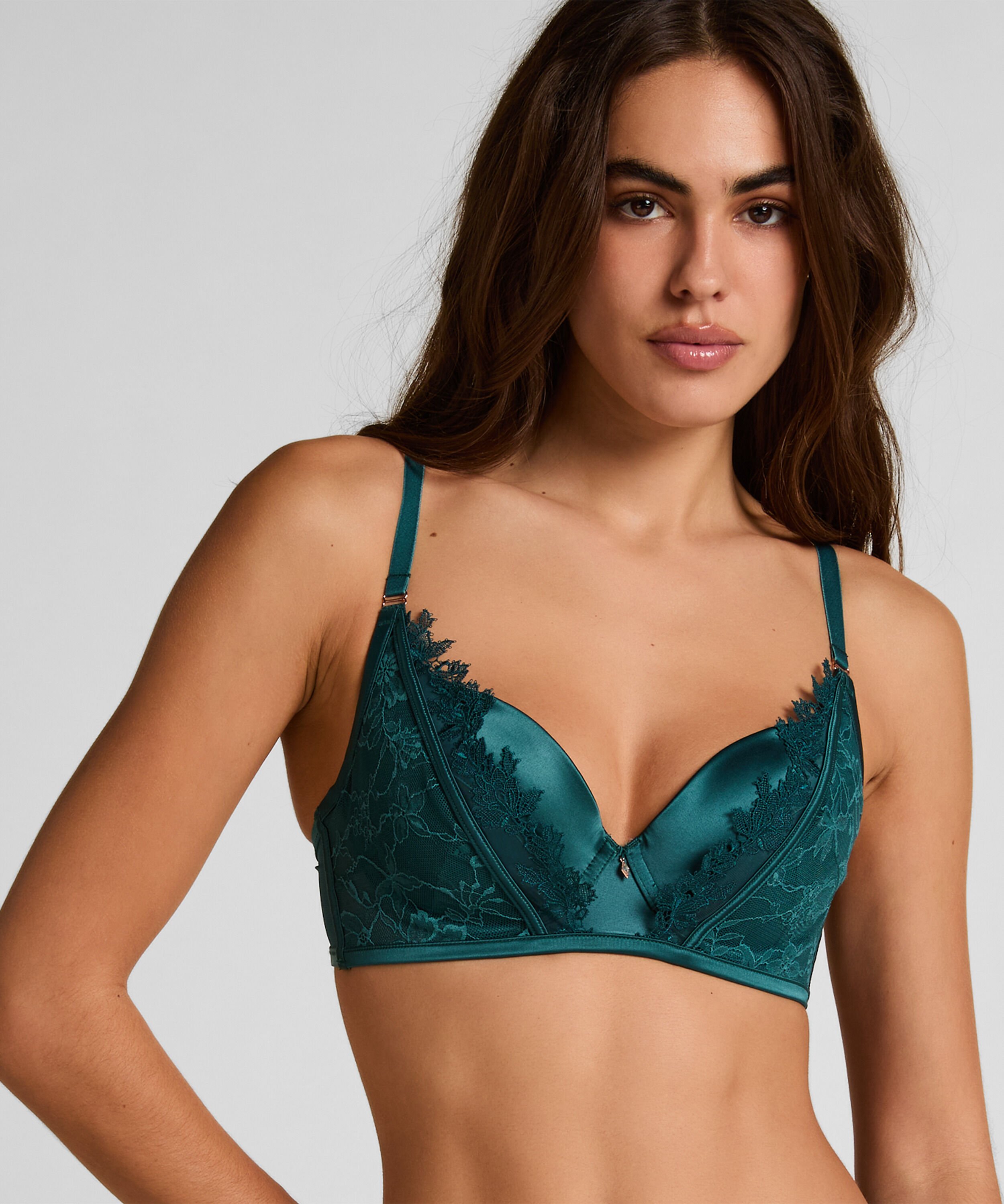 Soutien-gorge à armatures rembourré longline Julia, Vert