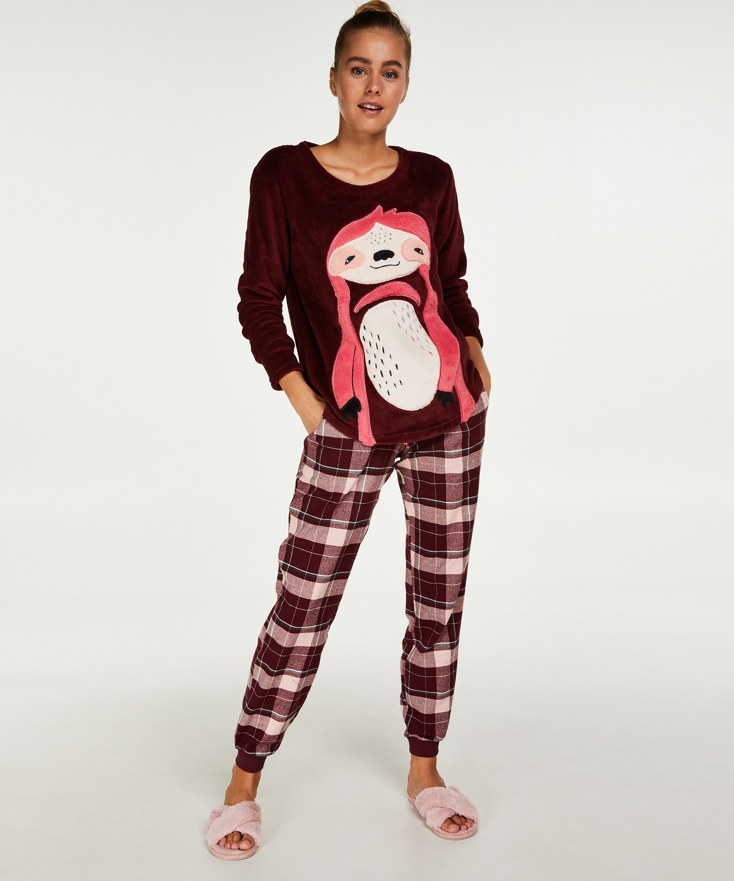 Sweat Polaire Long, Rouge, main