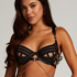 Unwattierter Bügel-BH Dominatrix, Schwarz