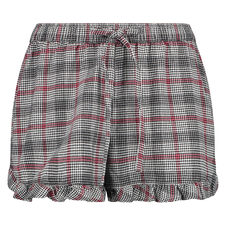Pyjamashorts Twill Check, Grau