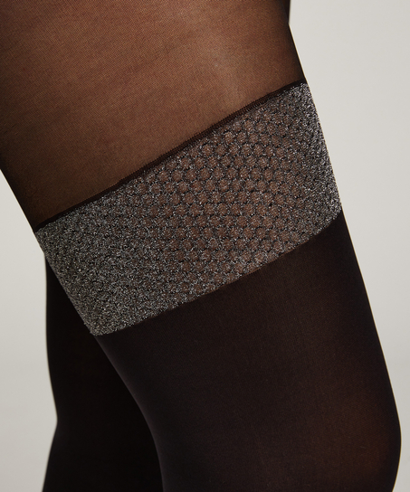 50 Denier Lurex-Strumpfhosen, Schwarz