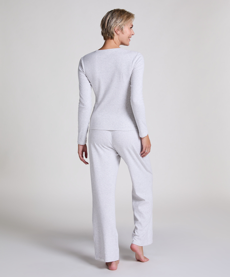Haut de pyjama Pointelle, Gris