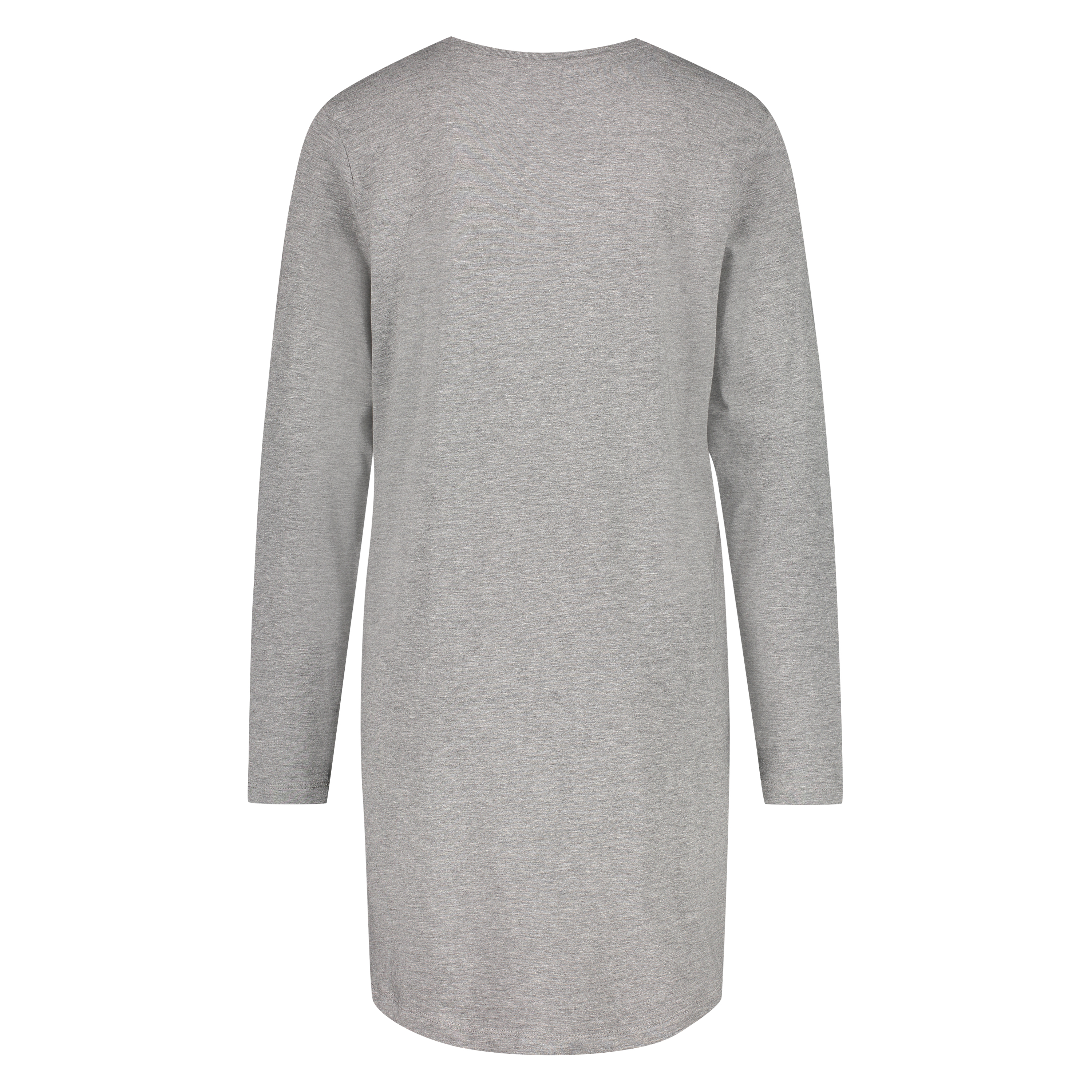 Chemise de nuit &agrave; d&eacute;collet&eacute; arrondi, Gris, main