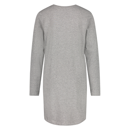 Chemise de nuit &agrave; d&eacute;collet&eacute; arrondi, Gris