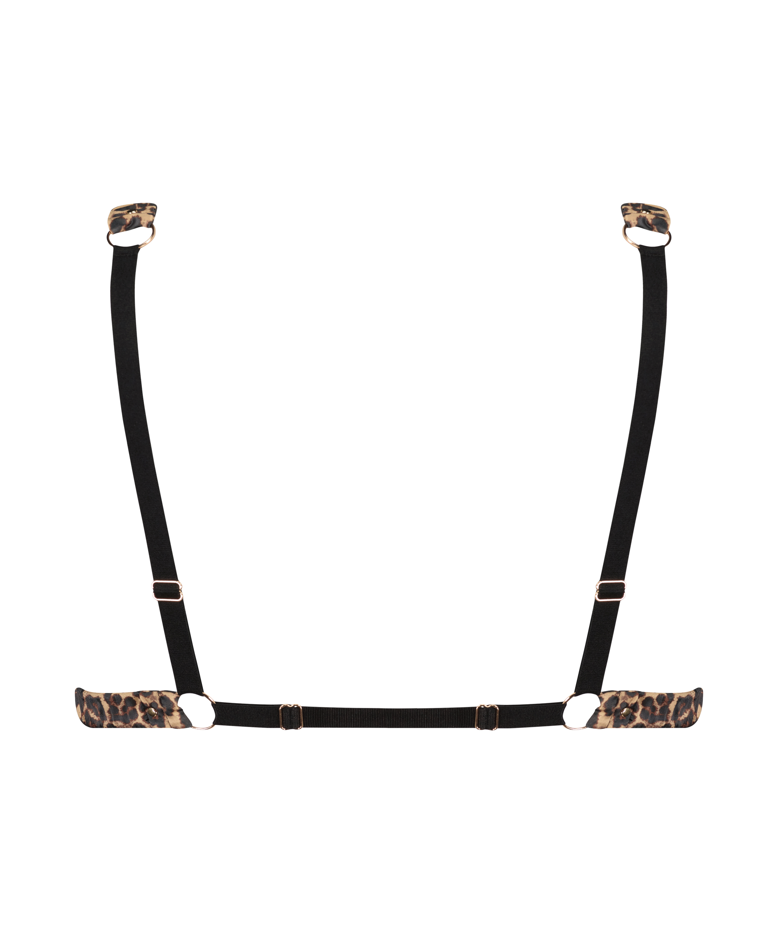 Brassi&egrave;re en satin l&eacute;opard, Noir, main