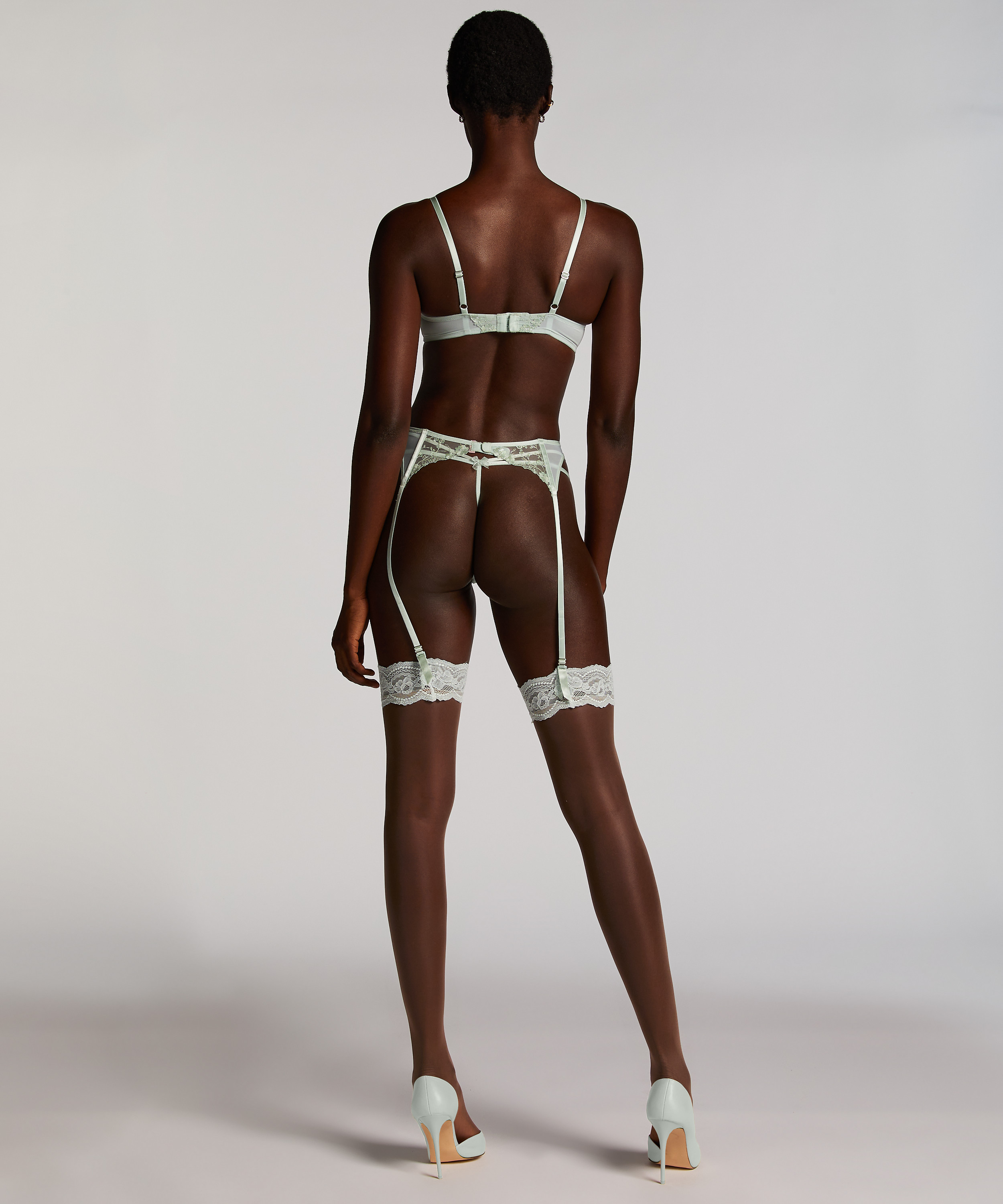 Stockings 15 Denier Fancy Lace Top, Grün, main