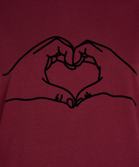 Nachthemd Rundhals, Rot