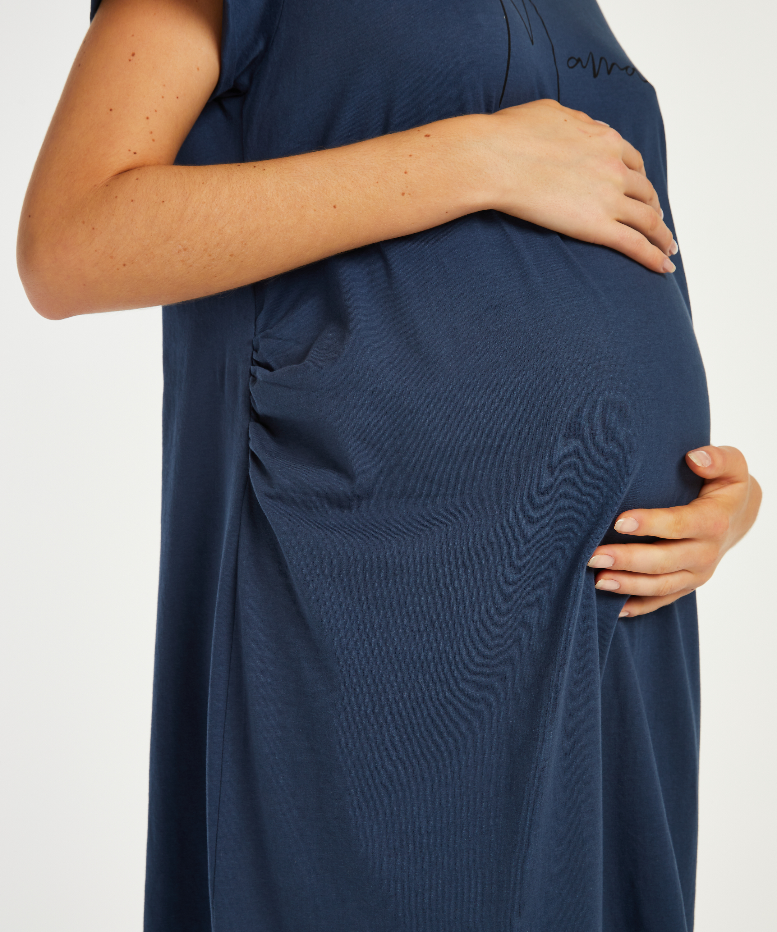 Umstandsnachthemd mit kurzen &Auml;rmeln, Blau, main