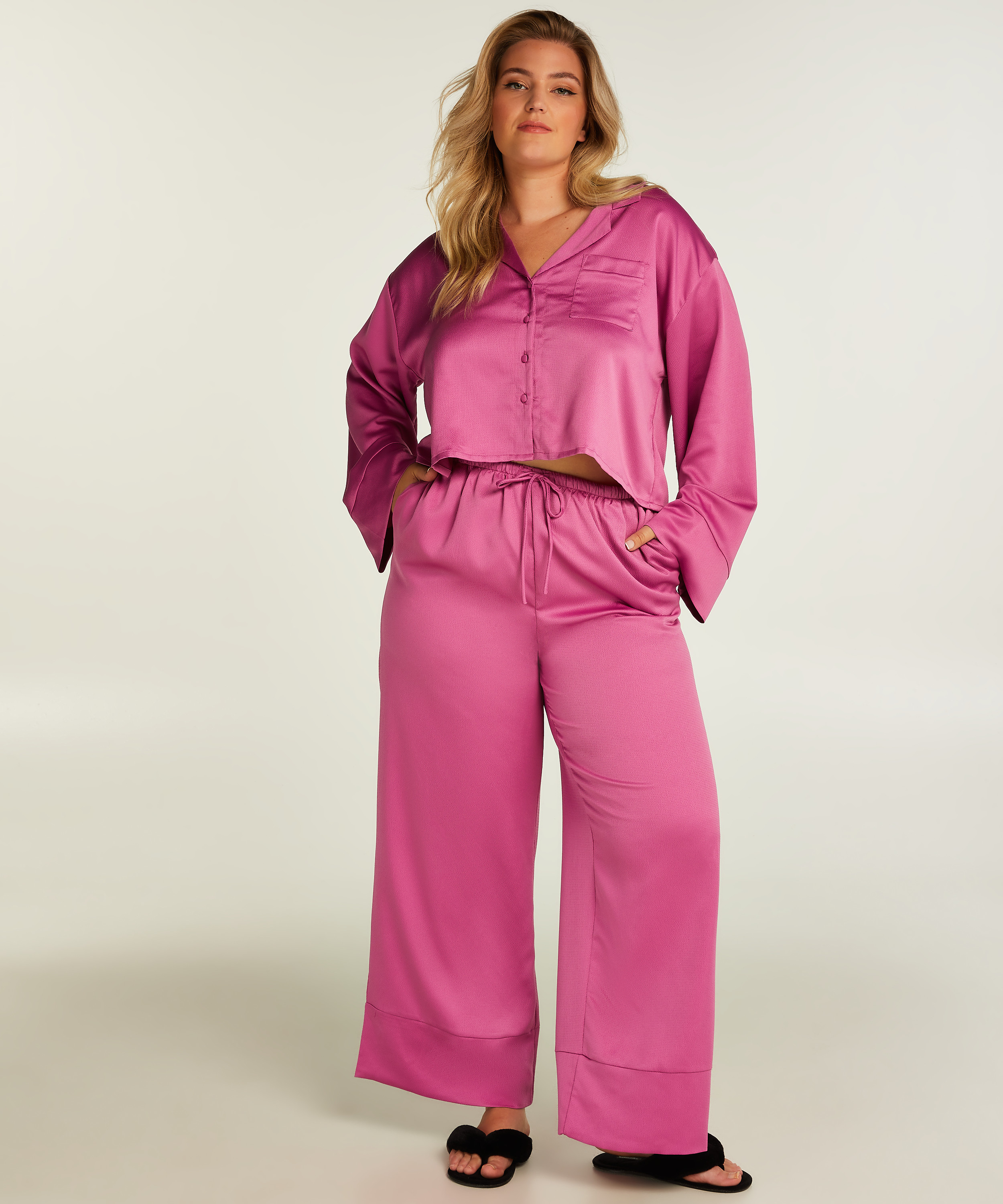 Pantalon Satin, Violet, main