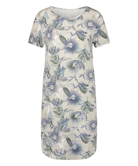 Chemise de nuit &agrave; manches courtes Jersey, Beige