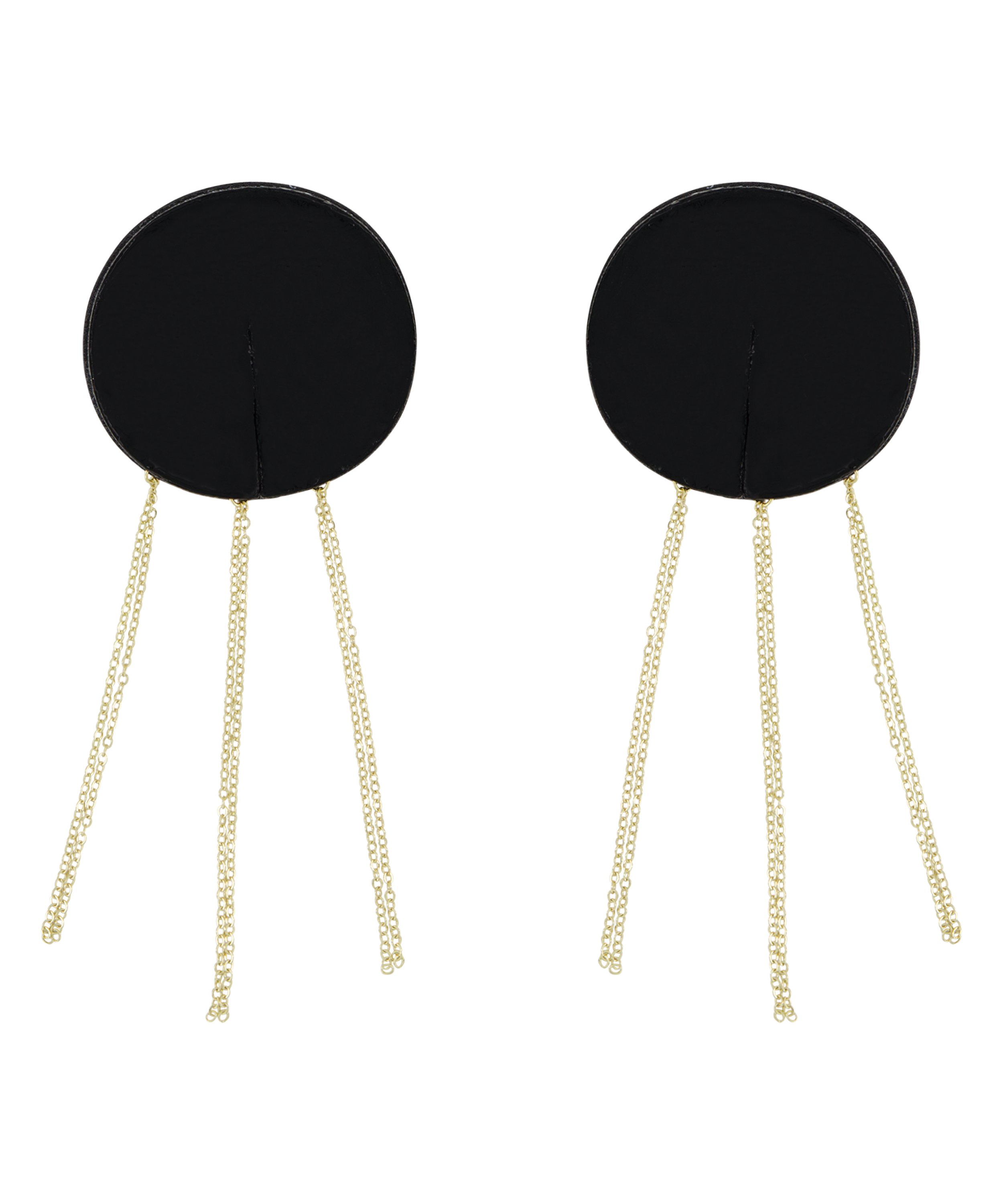 Couvre-tétons avec chaînes en diamant, Noir, main