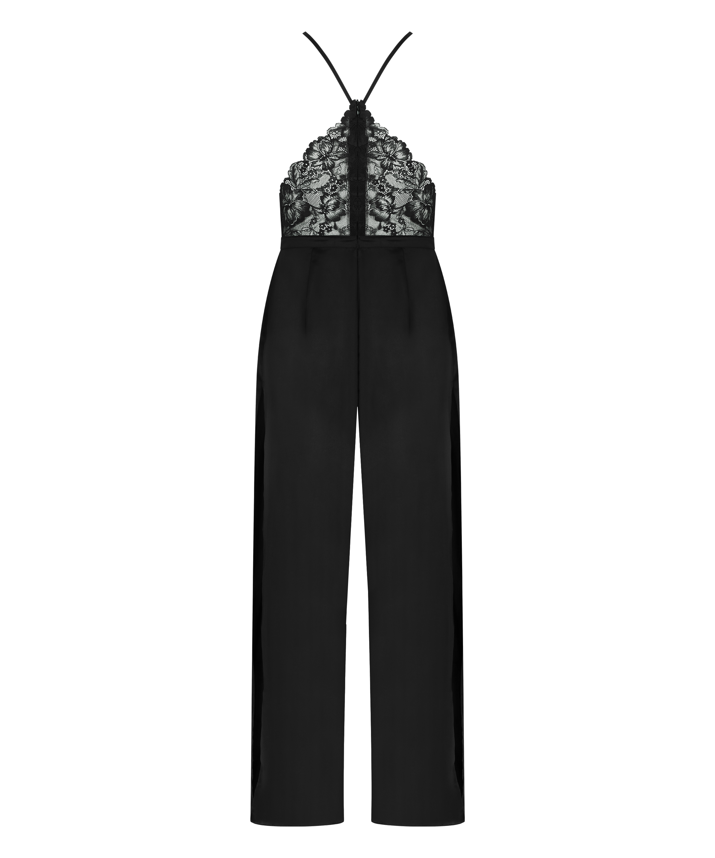 Jumpsuit Satin-Spitze Gabriel, Schwarz, main