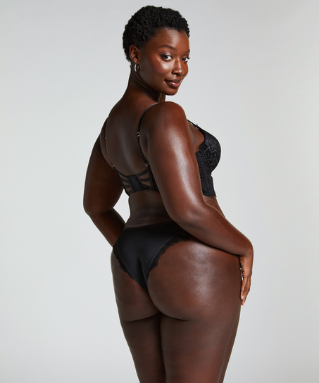 Soutien-gorge à armatures longline push-up préformé Char, Noir