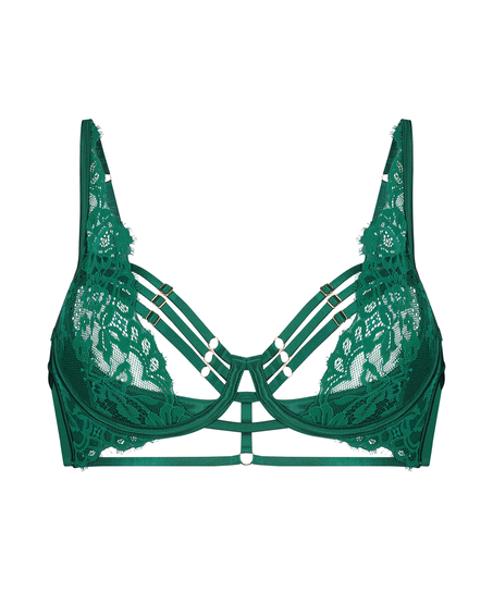 Soutien-gorge rembourré demi-bonnet à armatures longline Iggy, Vert