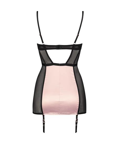 Vorgeformtes Bügel-Slipdress Amelia, Schwarz