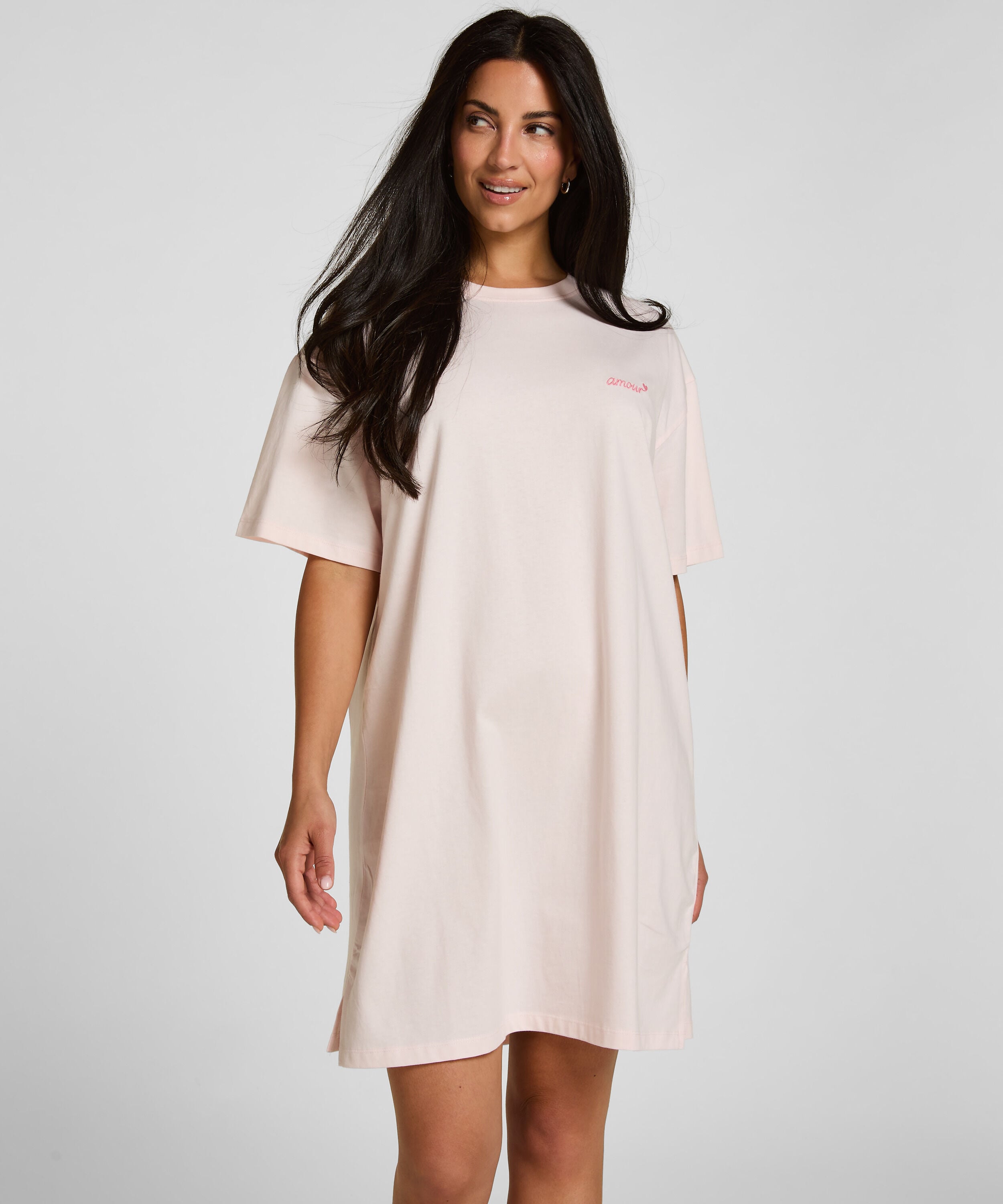 Nachthemd mit Rundhalsausschnitt, Rose Nachthemd mit Rundhalsausschnitt, Rose
