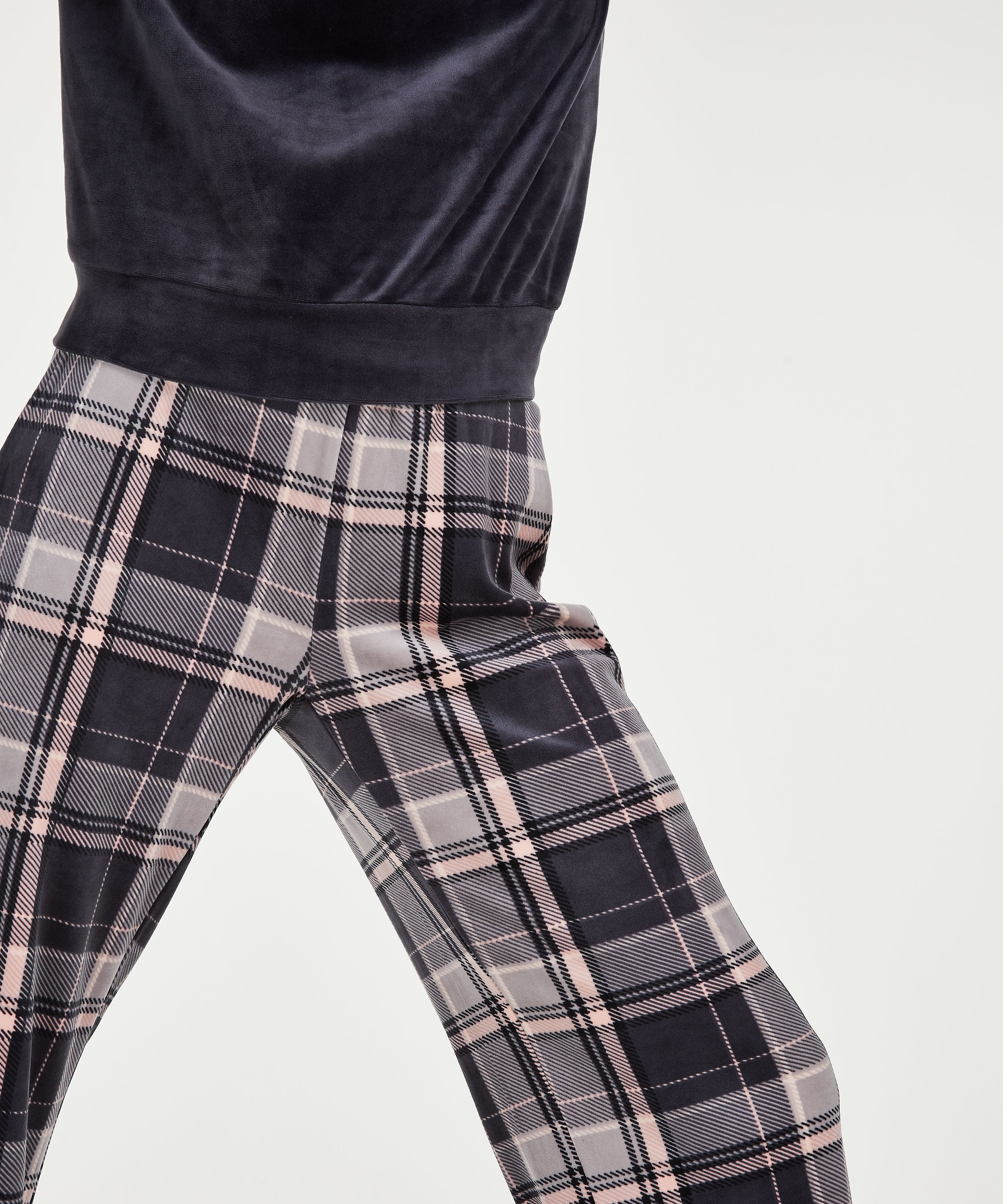 Velour Pyjama-Set, Grau, main