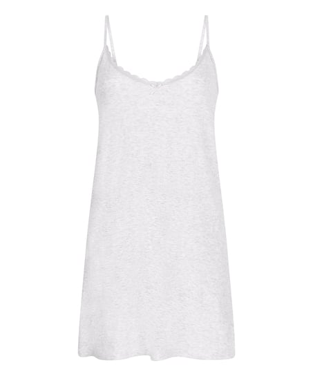 Pointelle-Slipdress, Grau