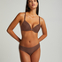 Slip brésilien invisible Stripe mesh, Marron