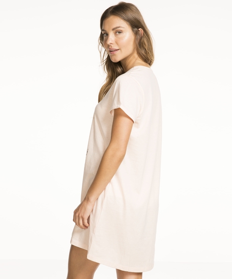 Chemise de nuit col en V, Rose