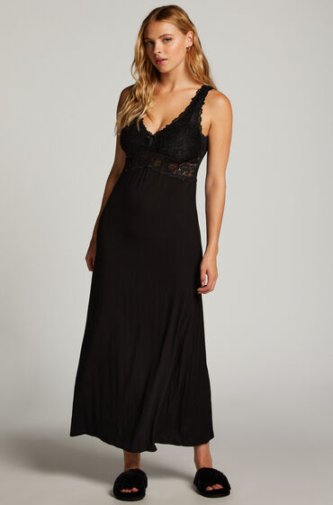 Image of Hunkemöller Slipdress Nora Lace Long Schwarz