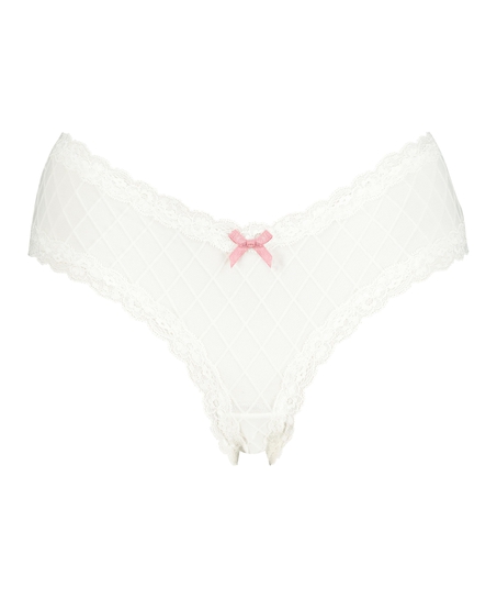 Slip brésilien V-shape mesh, Blanc