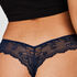 String Invisible Lace back, Bleu