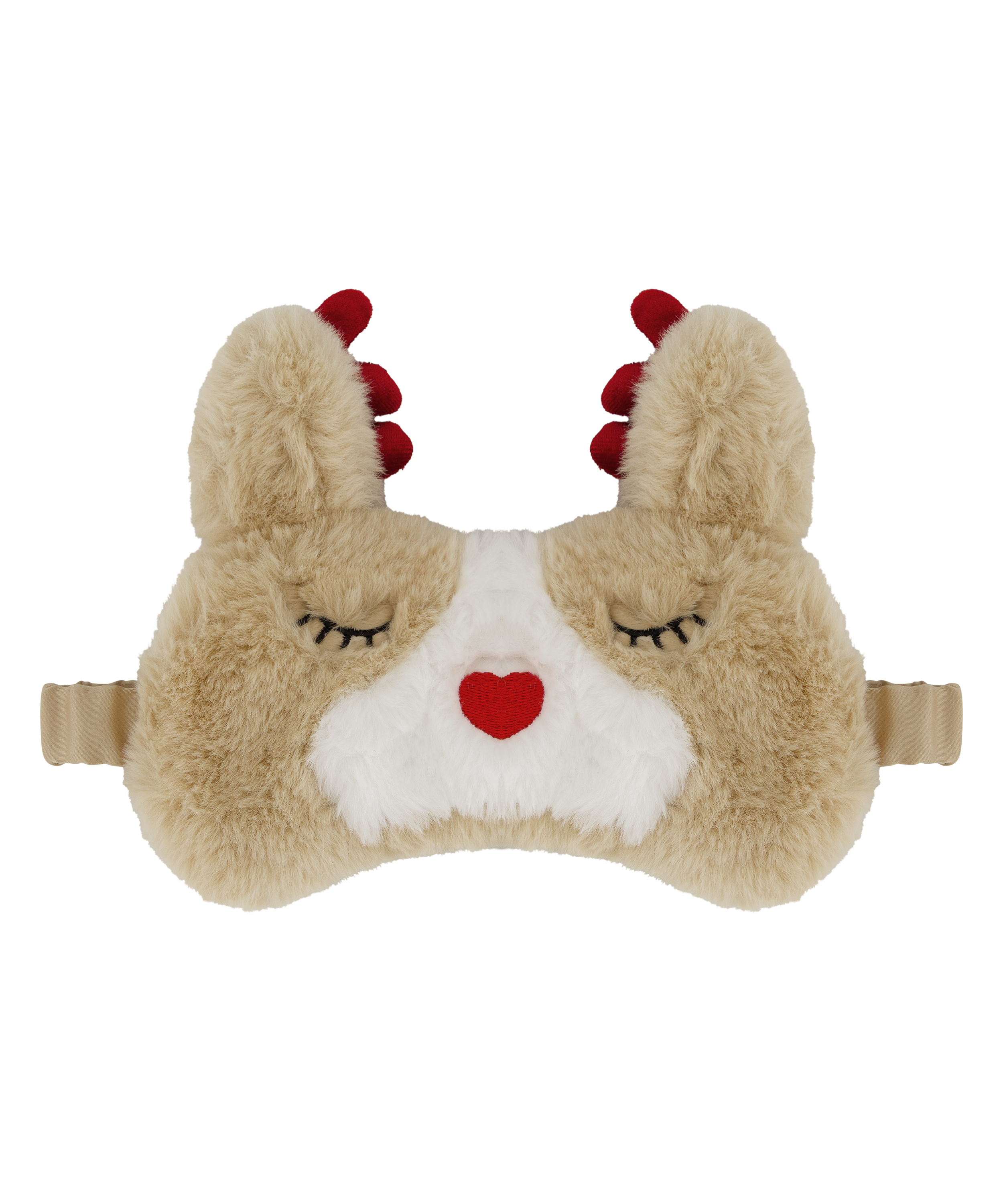 Kunstpelz-Schlafmaske, Beige, main