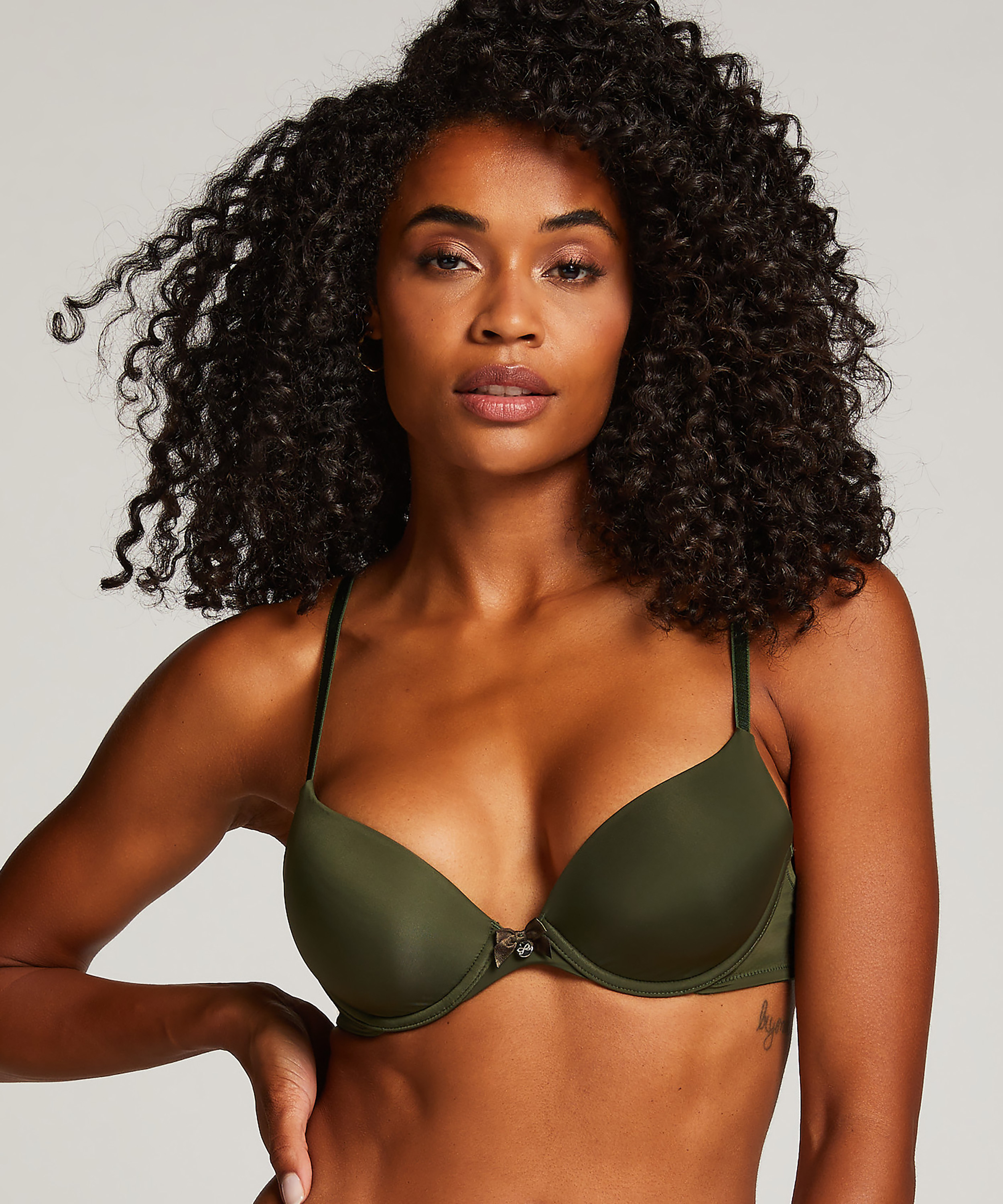 Soutien-gorge à armatures préformé Plunge, Vert, main