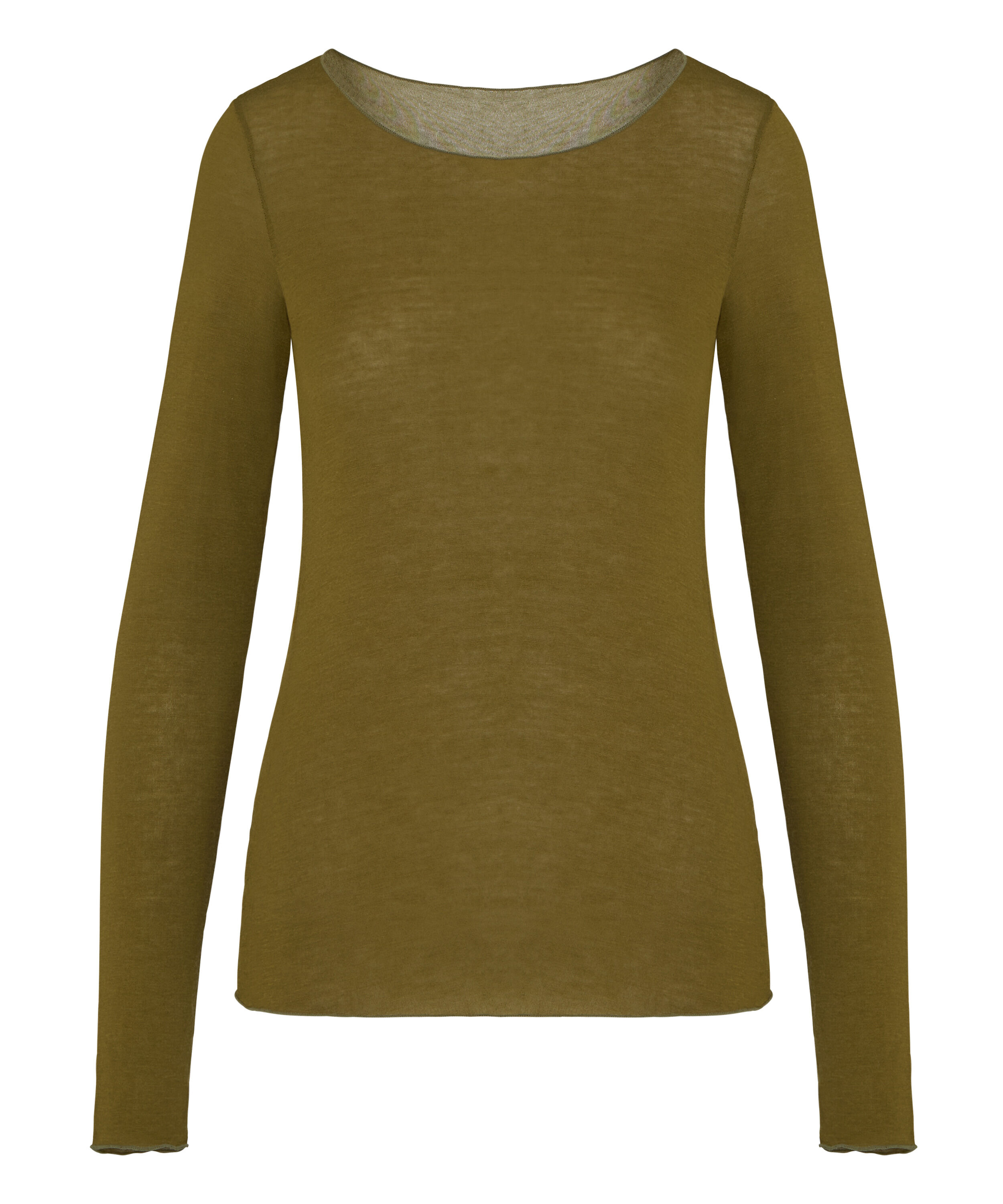 Super Soft Shirt aus Kaschmir-Mix mit U-Boot-Ausschnitt, Grün