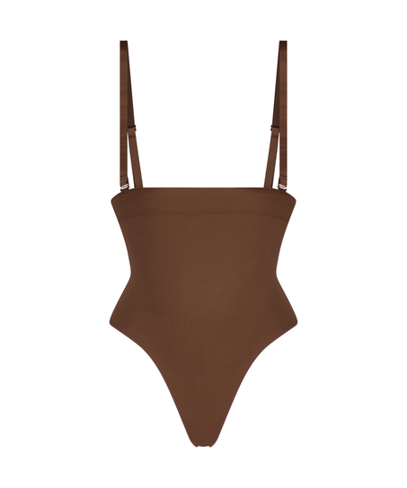 Nahtloser betonender korrigierender String mit hoher Taille, Rot