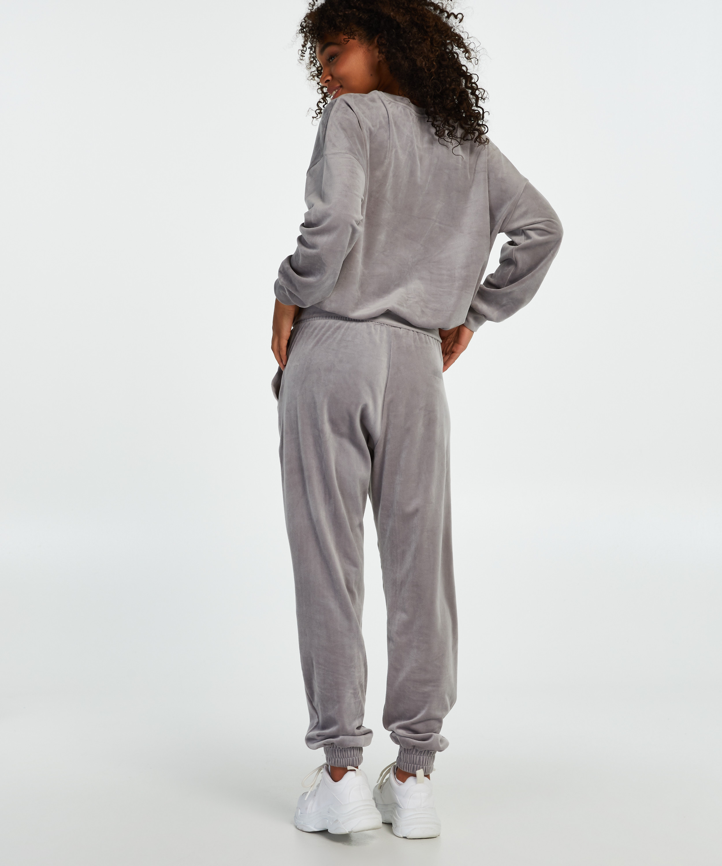 Tall Jogginghose Velours, Grau, main
