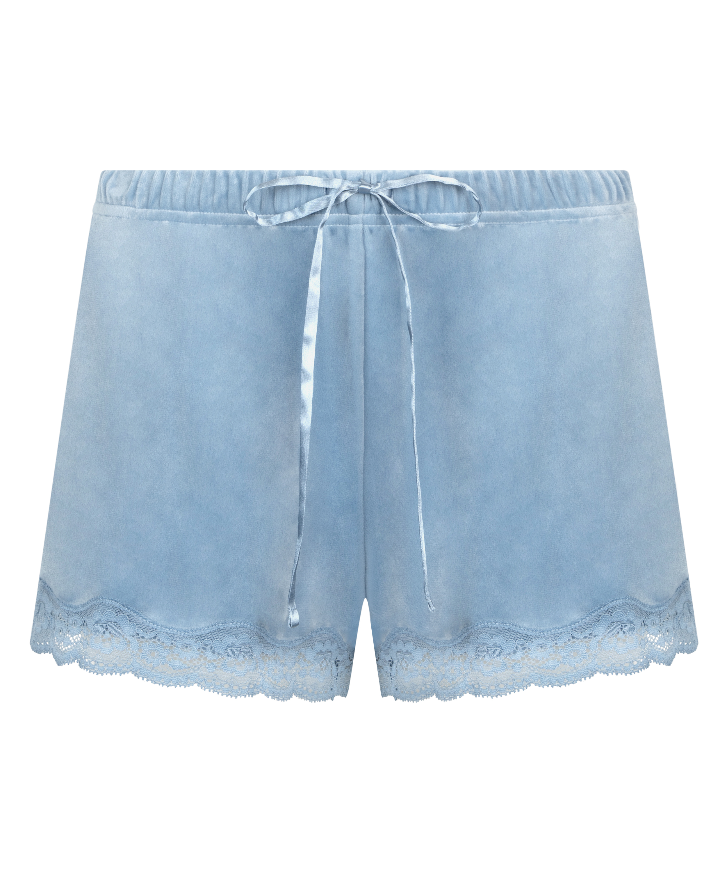 Short velours dentelle, Bleu, main
