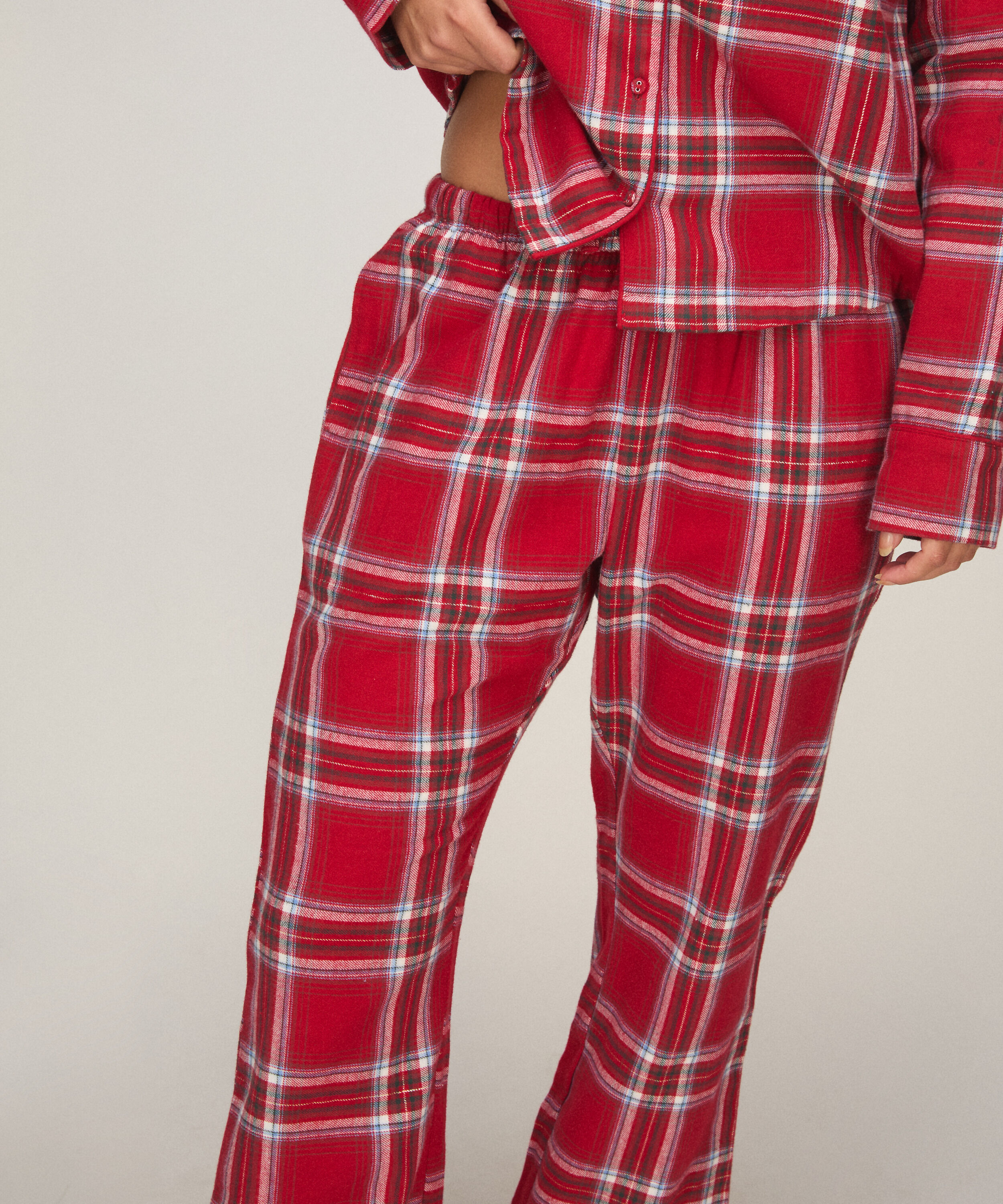 Pyjamahose aus Flanell, Rot