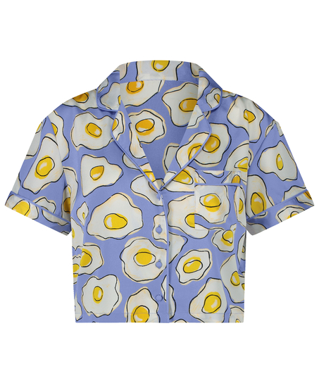 Kurzärmelige Satin-Jacke, Lila