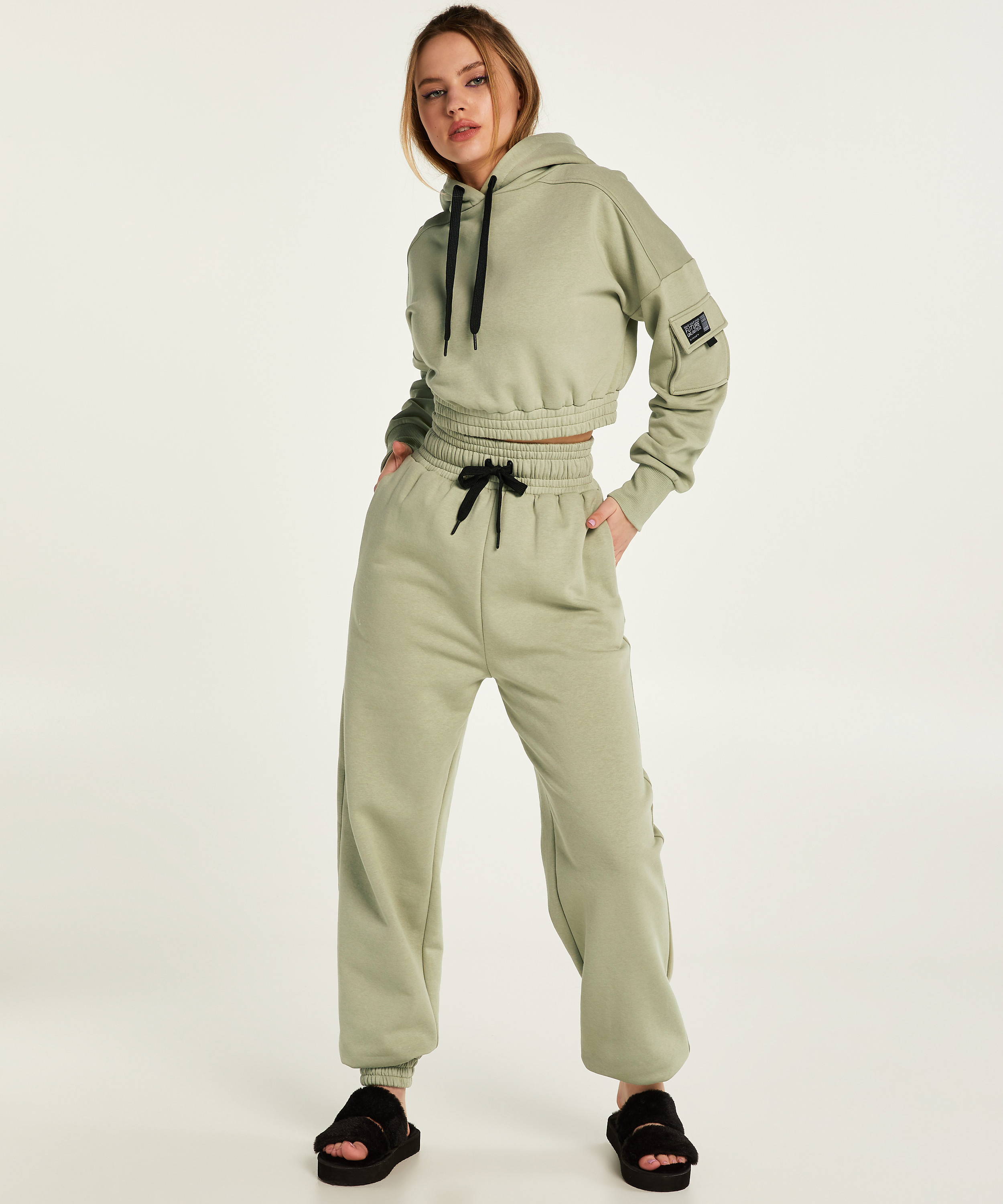 Cropped Hoodie Sweat Kim Petras, Grün, main