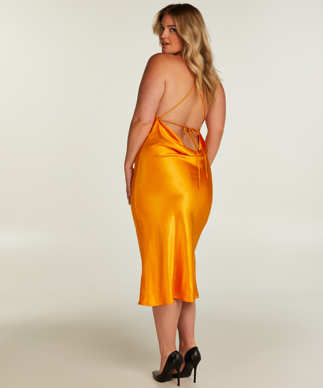 Robe midi Satin, Orange