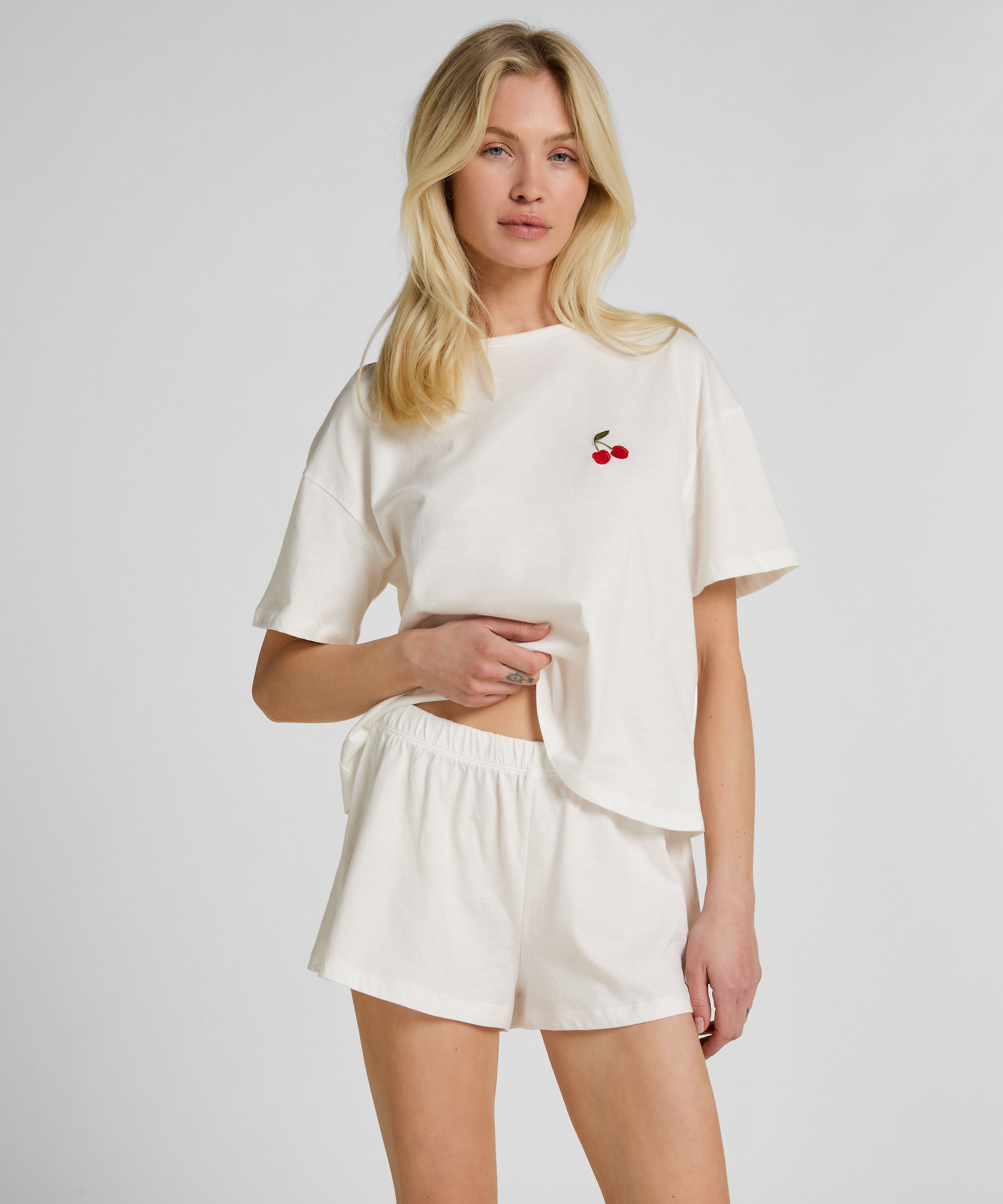 Pyjama en Coton, Blanc Pyjama en Coton, Blanc