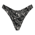 Bas de br&eacute;silien bikini &eacute;chancr&eacute; Paisley, Noir