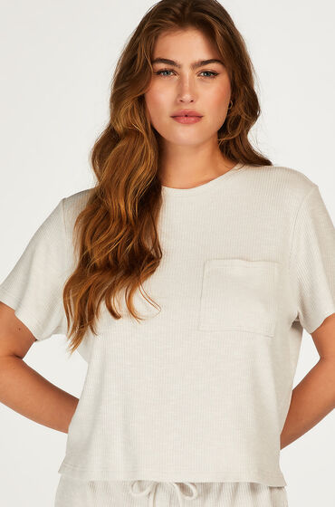 Image of Hunkemöller Top mit kurzen Ärmeln Rib Beige