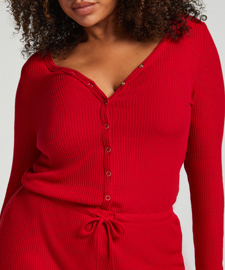 Grenouillère courte brossée, Rouge