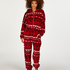 Onesie en flanelle et polaire Fairisle, Rouge
