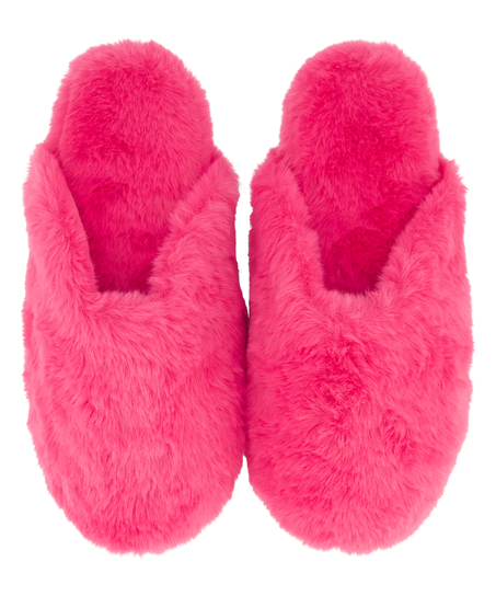 Pantoufles mules Teddy, Rose