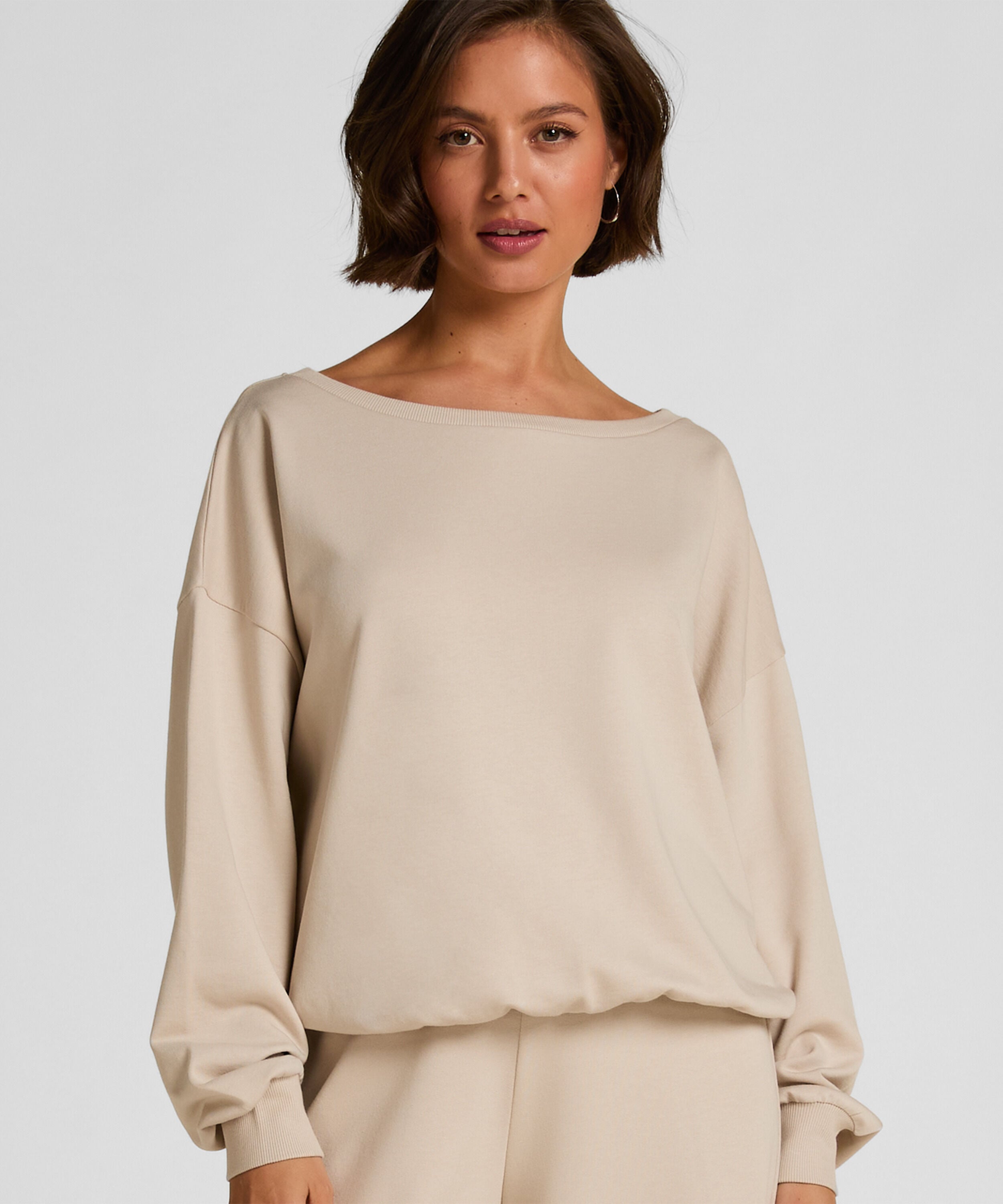 Boatneck Sweater Audrey, Grau
