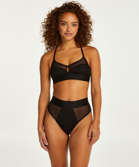 Hochgeschnittener Brazilian-Slip Flexing, Schwarz