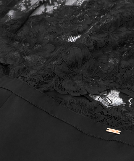 Jumpsuit Satin-Spitze Gabriel, Schwarz