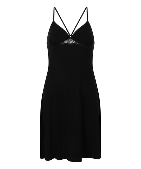 Slipdress Jersey, Schwarz