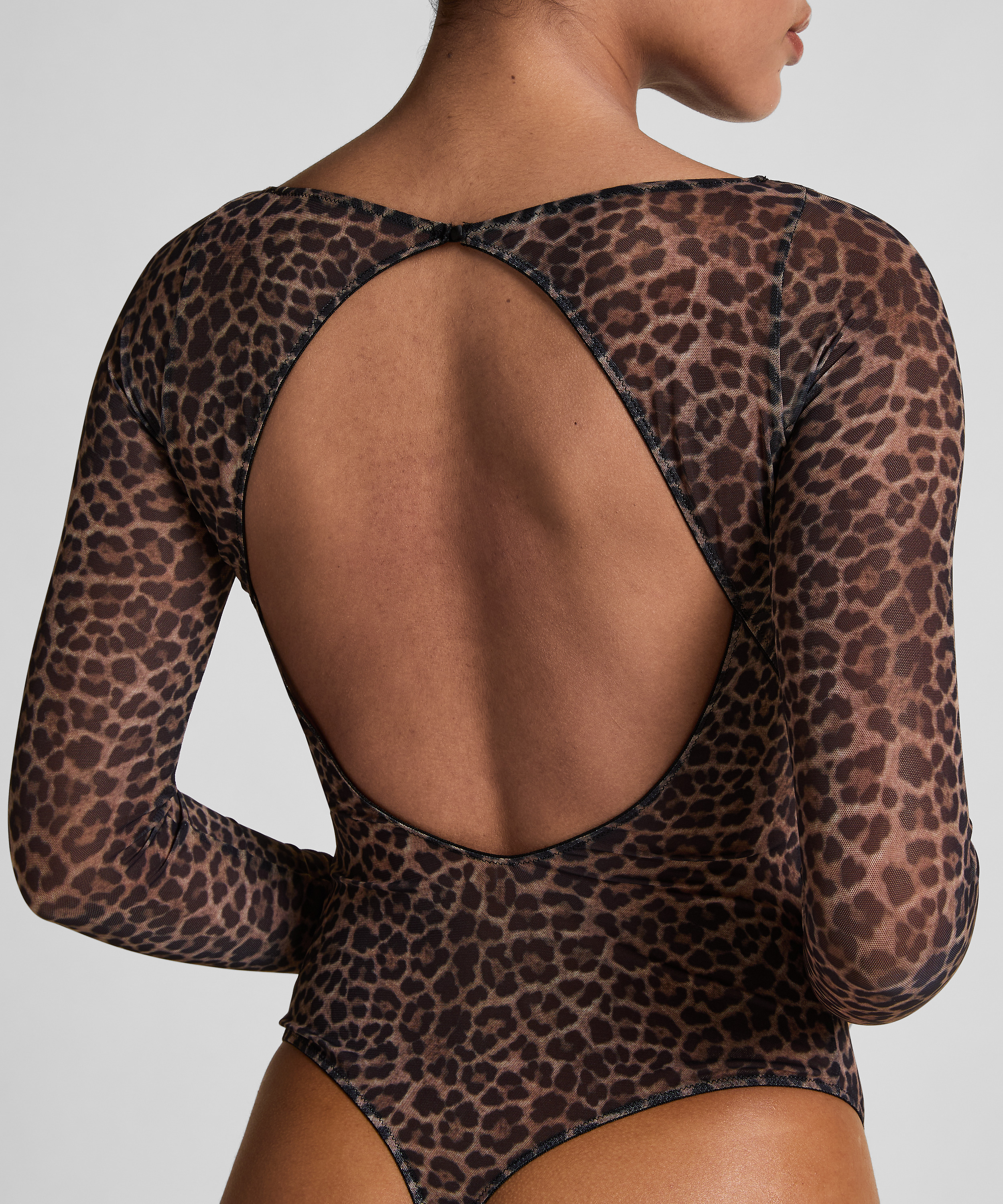 Leopard-Langarmbody Tara, Schwarz, main